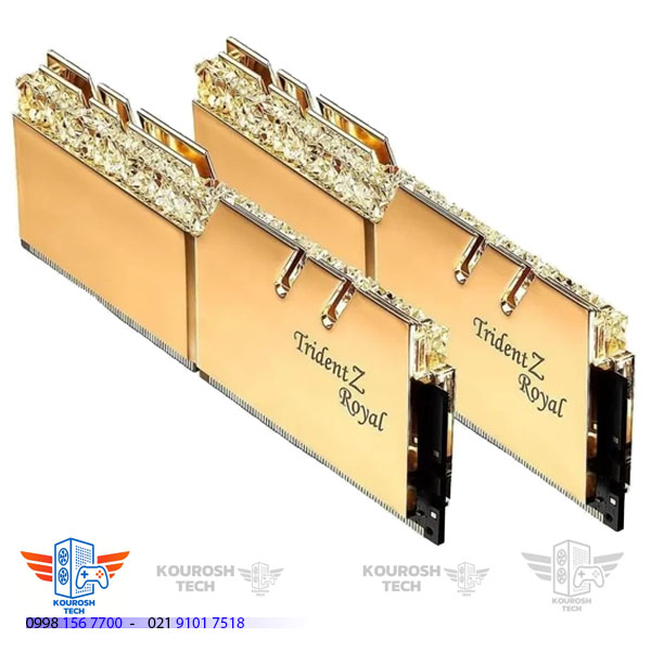 رم جی اسکیل Trident Z Royal استوک ظرفیت 16 گیگابایت دو کاناله DDR4 با فرکانس 4800 مگاهرتز